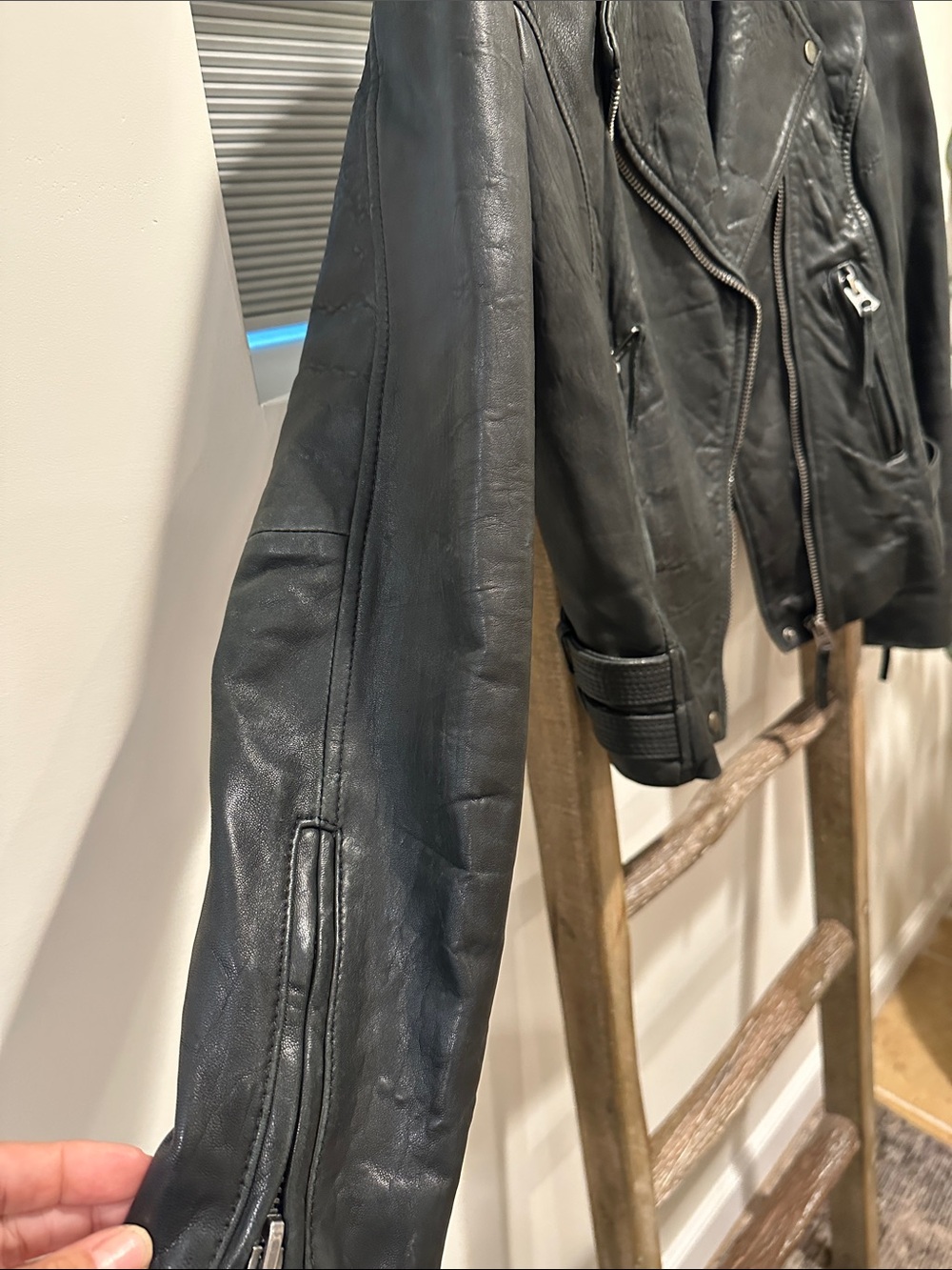Lucky Brand Black Leather Asymmetrical Moto Jacket - Picture 3 of 4